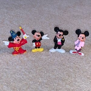 Vintage Mickey Mouse Through the Years Figurines, Disney, Set of 4